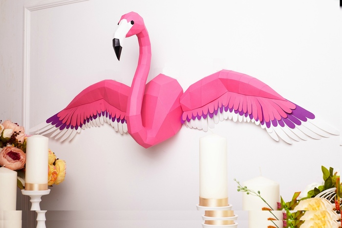 Stunning pink flamingo - My, Needlework without process, Flamingo, Longpost