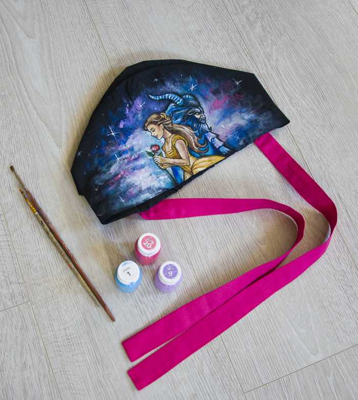 Painting hats for doctors - My, Cap, Doctor, Painting, Headdress, The medicine, Story, Longpost