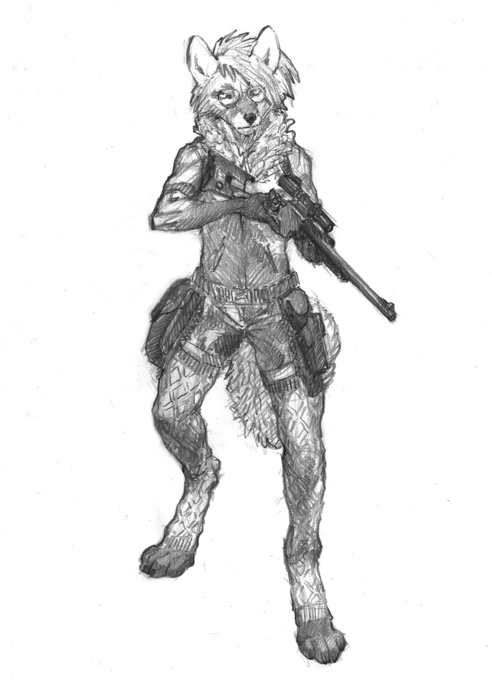 №24, winter - Drawing, My, Furry, Military, Fox