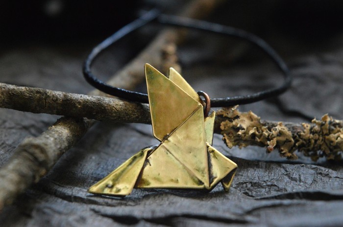 Origami from brass. - My, Handmade, Metal products, Origami, Decoration, Needlework with process, Longpost