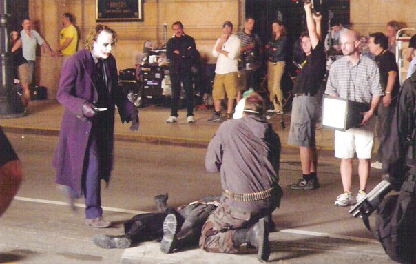 Photos from the filming and interesting facts for the film The Dark Knight 2008. - Heath Ledger, The Dark Knight, Batman, Christian Bale, Photos from filming, Celebrities, Longpost