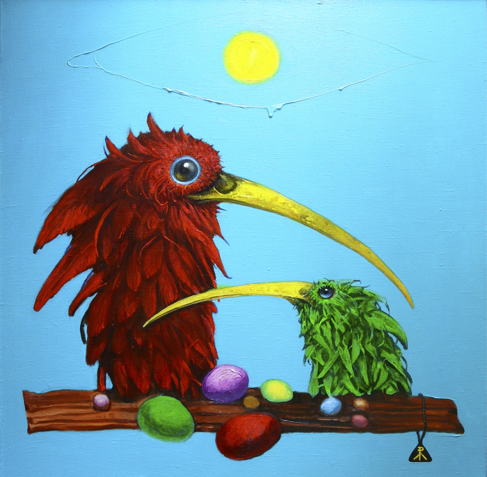 Bird Talk - My, Painting, Art, Surrealism, Birds, Oil painting, Painting, Butter