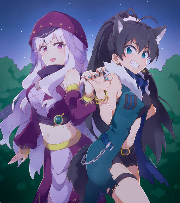 Magician and Wolf - Anime, Anime art, The idolmaster, Shijou takane, Ganaha hibiki, Animal ears