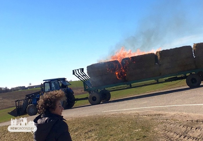 Ghost Rider in Belarusian - Tractor, Straw, Smoking, Republic of Belarus, Belarus, Fire, Cigarette butts