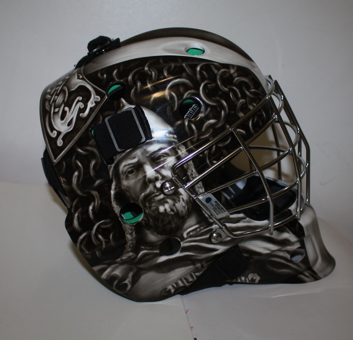 Hockey helmet Vityaz - My, Airbrushing, Bauer, Tyumenaero, Hockey, Goalkeeper, Longpost, Helmet, St. George the Victorious, Painting