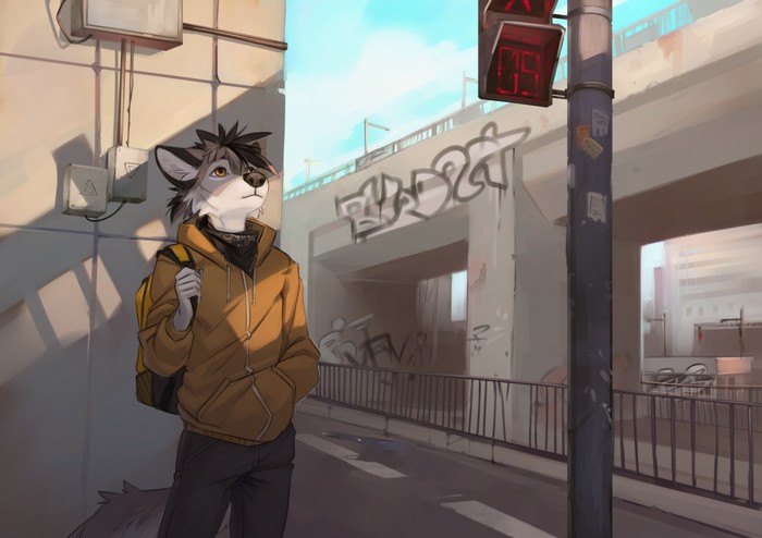 John and spring - Furry, Art, Orphen sirius, Town, Video