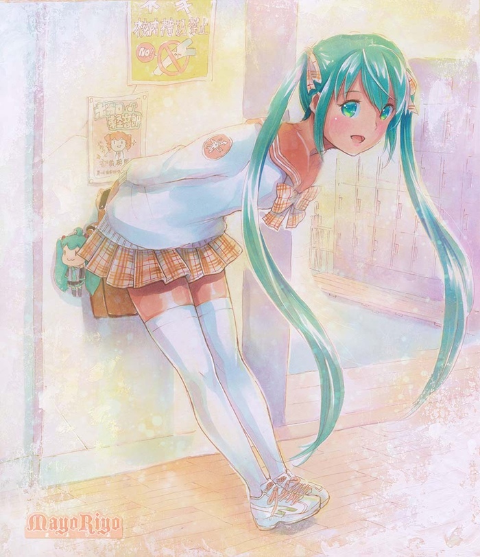 Well, shall we go to class? - Anime, Not anime, Vocaloid, Hatsune Miku, Anime art, 