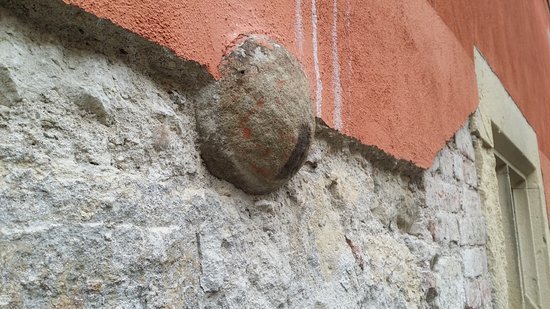 Cannonballs stuck in houses, fortresses, trees - The photo, Story, Cannonball, Longpost