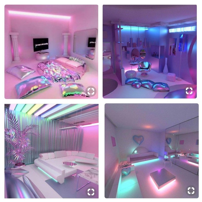 Children's room design in neon light - My, Longpost, , Interior Design, Neon, cat