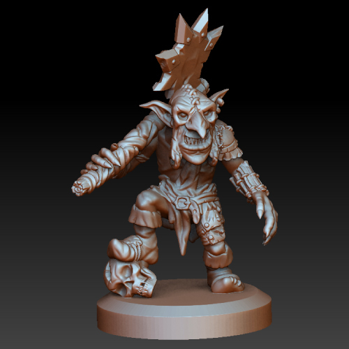 Goblin executioner - miniature for 3D printing - My, Miniature, 3D, 3D печать, Warhammer fantasy battles, Goblins