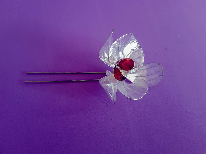 Vitral flowers handmade. Small master class - My, With your own hands, Handmade decorations, Wire jewelry, Flowers, Decoration, Longpost