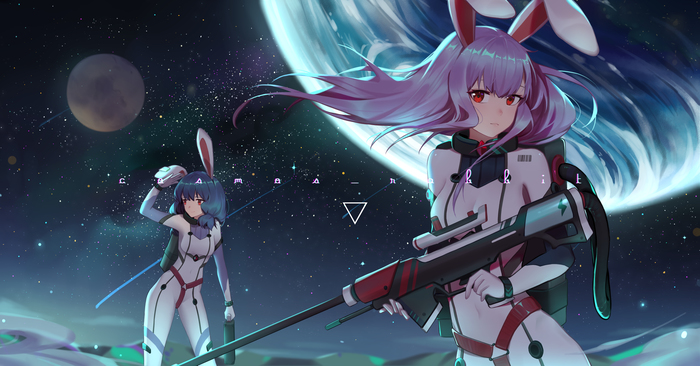 Moon rabbits Touhou, Anime Art, , Reisen Udongein Inaba, Seiran, Xtears kitsune
