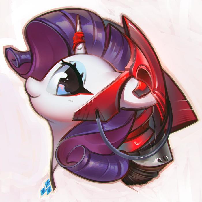 Киберпони - My Little Pony, Rarity, Applejack, Mirroredsea