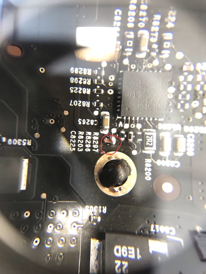 Help to recognize. Mac mini 2009 A1283. It seems like a capacitor (highlighted in red), but I can’t figure out how to replace it and where to solder it from. - My, Need help with repair, Mac mini