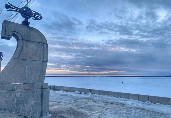 Arkhangelsk. - Arkhangelsk, The photo, Church, Embankment, Sunset, Longpost