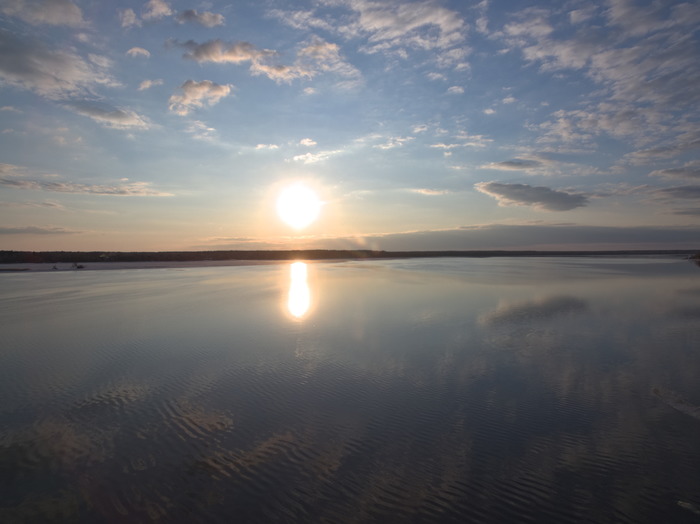 Volga, a little more sunset - My, The photo, DJI Phantom, Volga river, Reflection, Sunset