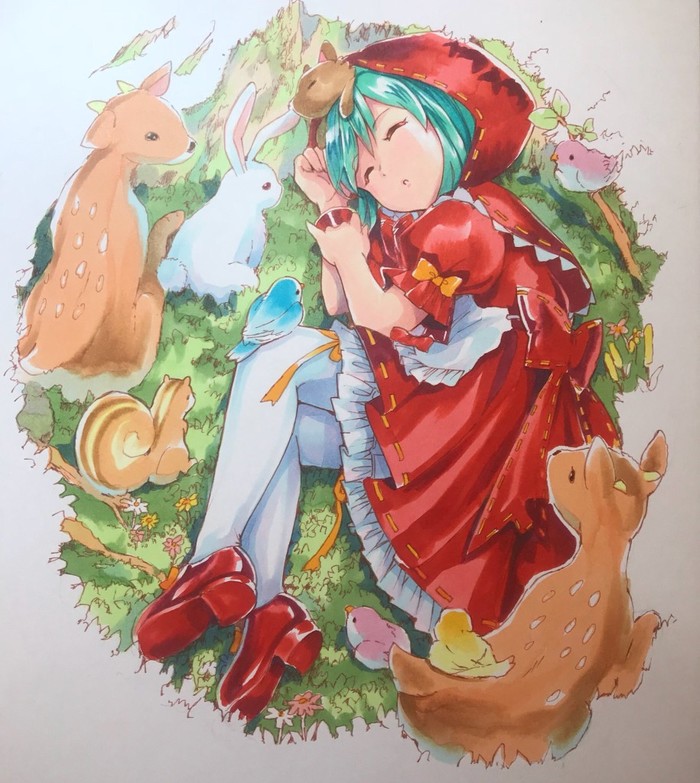 Little Red Riding Hood - Anime, Not anime, Vocaloid, Hatsune Miku, Anime art, 