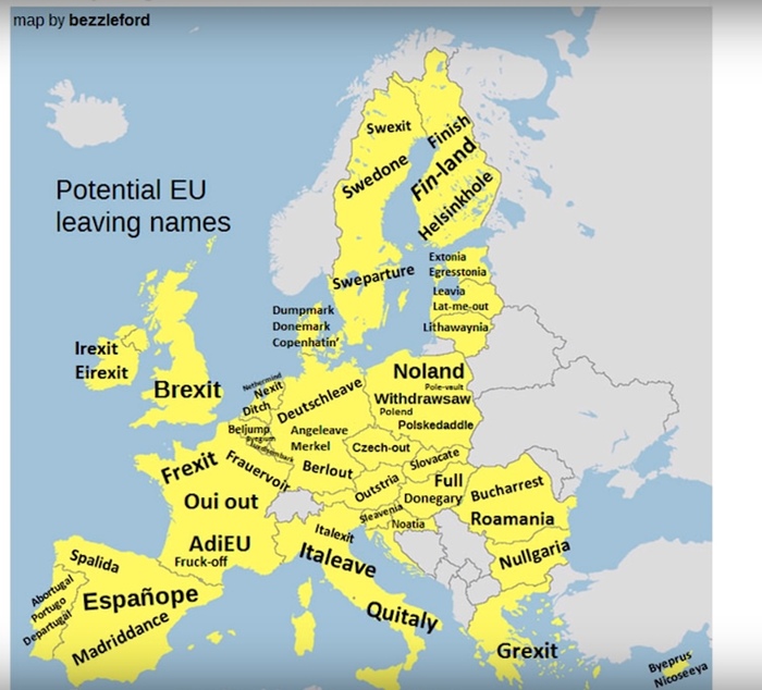 Potential names of processes in countries wishing to leave the EU - Cards, Europe, Joke, Humor, Name, Pun