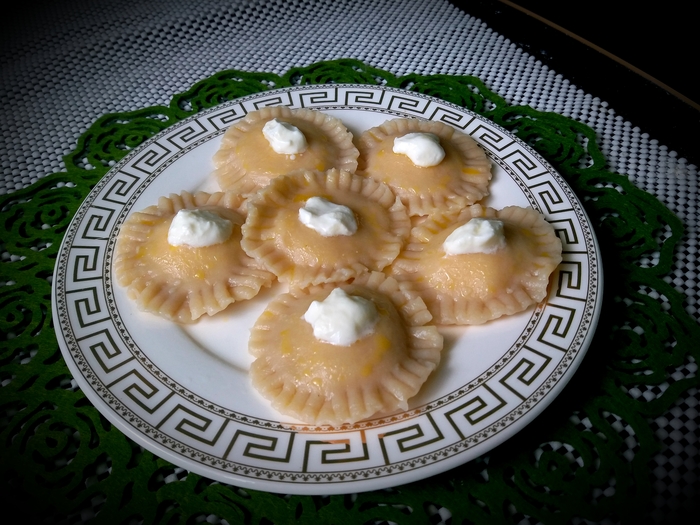 Vareniki with cottage cheese. Unusual, on custard dough. - My, Vareniki, Custard dough, Video, Food, Recipe