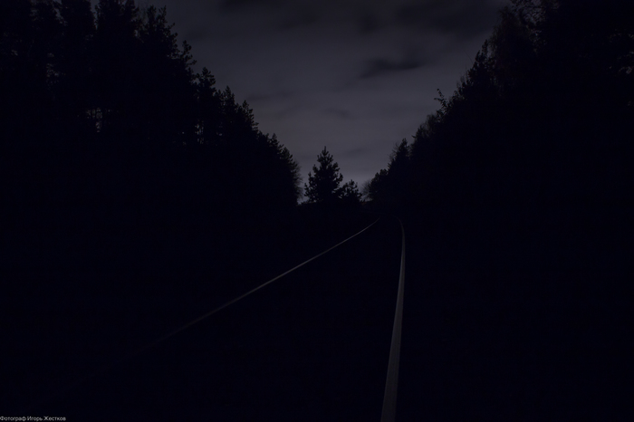 Railroad at night. - Railway, Night, Photographer, The photo, My