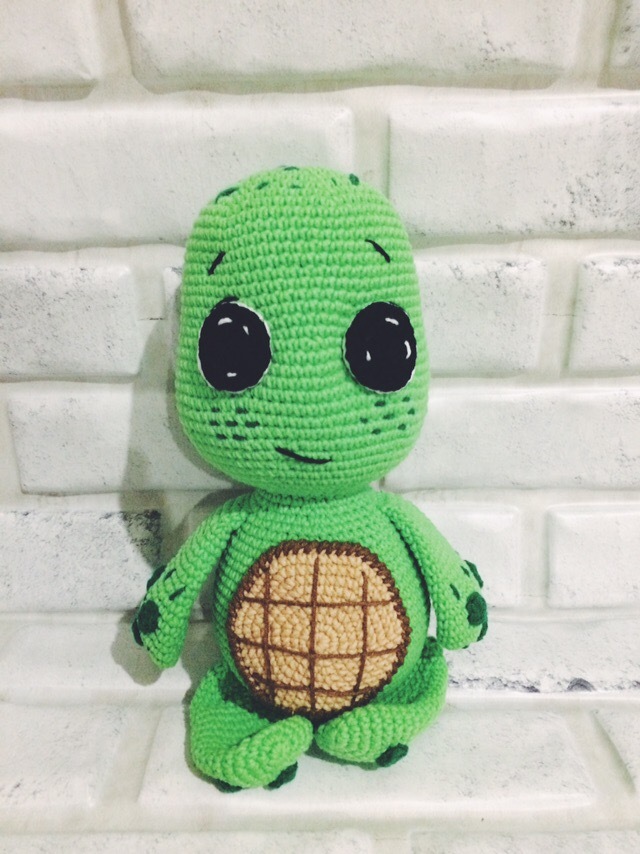 Turtle - My, Crochet, Needlework without process, Turtle, Longpost