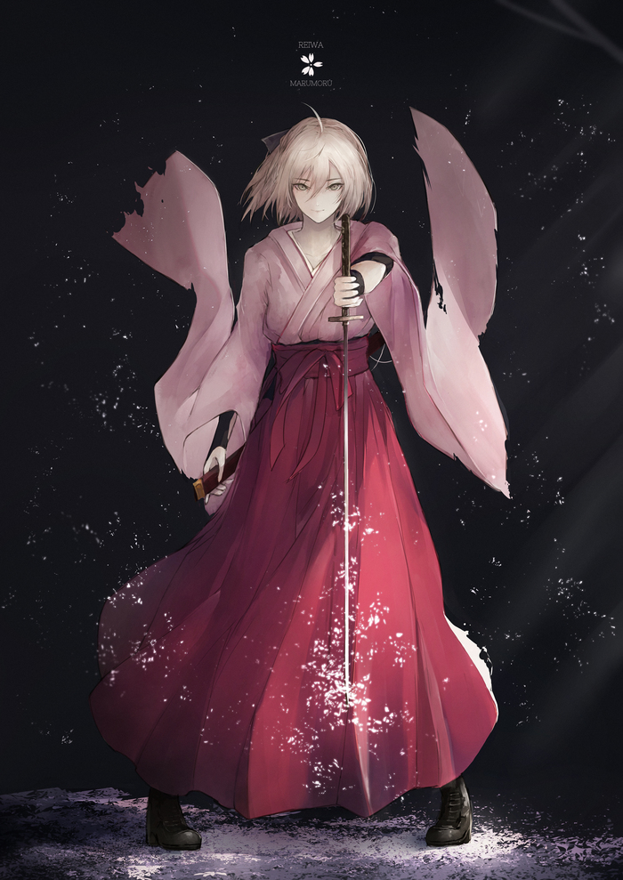 Okita Souji - Аниме, Anime Art, Fate Grand Order, Okita Souji, Sakura Saber, Marumoru