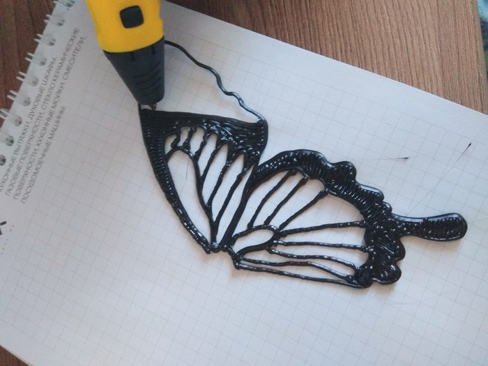 Бабочка 3D ручкой, пластик ABS 3D ручка, Работа 3D ручкой, Творчество, Бабочка, Хобби, Myriwell, Длиннопост