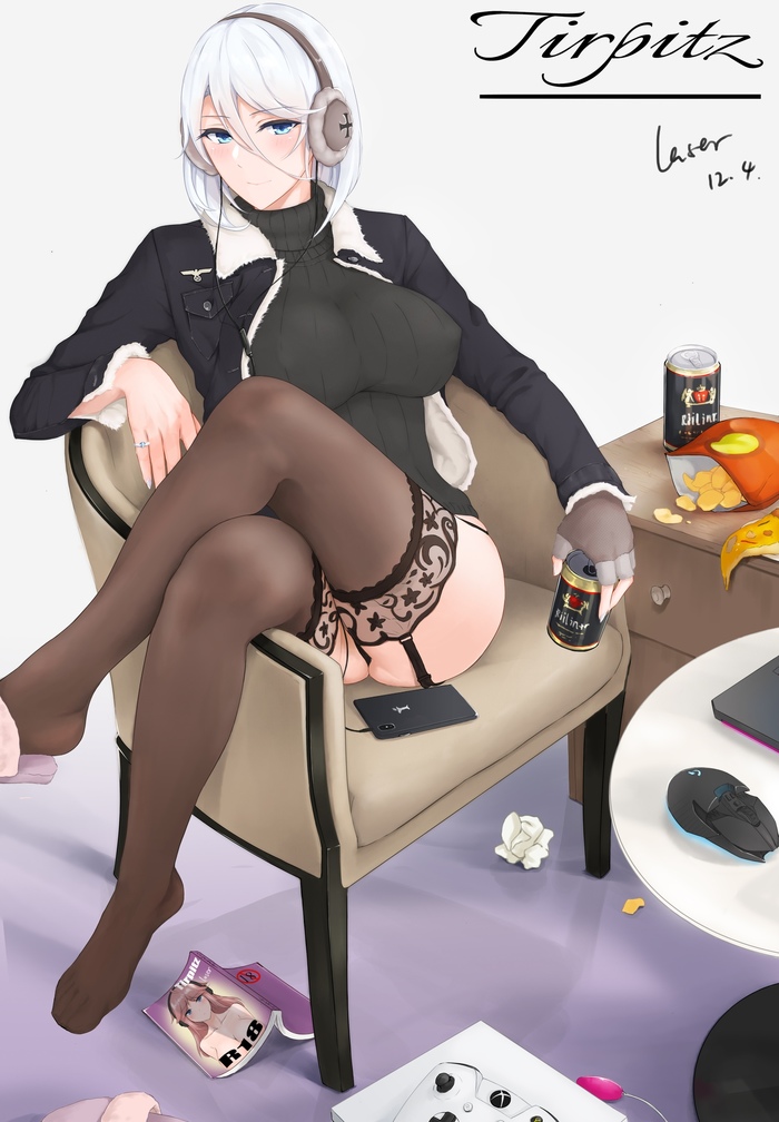 Tirpitz - NSFW, Azur lane, Tirpitz, Kriegsmarine, Etty, Sugoi dekai, Anime art, Anime, Art