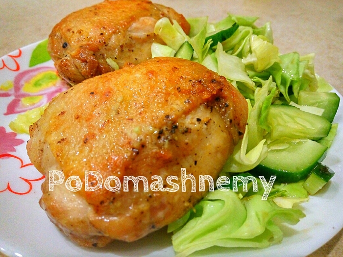 Fried chicken legs in a pan with garlic for 30 minutes - My, Video recipe, Video, Hen, Recipe, Frying, Chicken recipes