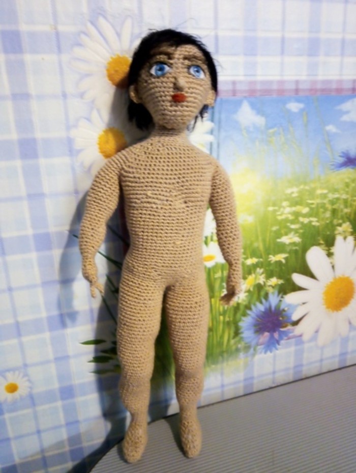 knitted guy - My, Doll, Knitting, Author's toy, Longpost