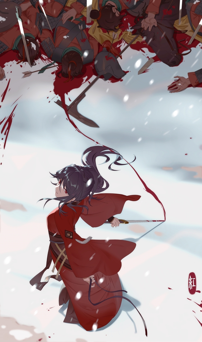 Blood stained snow - Anime art, Anime, Art, Honkai Impact, , 