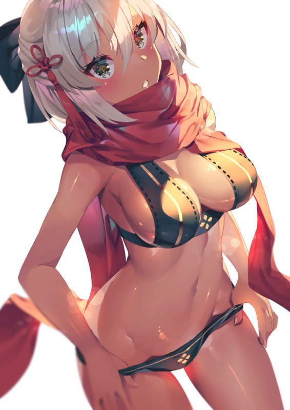 Anime Art - NSFW, Anime, Anime art, Fate grand order, Okita souji, Breast, Swimsuit