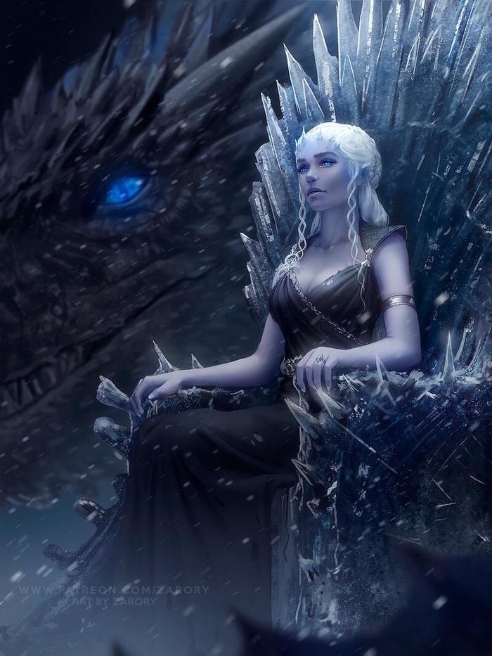 Some art on the game of thrones. - Zarory, Rishiraj Singh Shekhawat, Daenerys Targaryen, King of the night, The Dragon, Game of Thrones, Art, Longpost