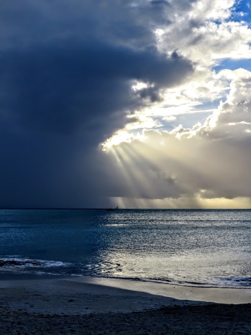 On the Sunset - My, Sea, Sunset, Antigua and Barbuda, Landscape, beauty, Sky, Clouds