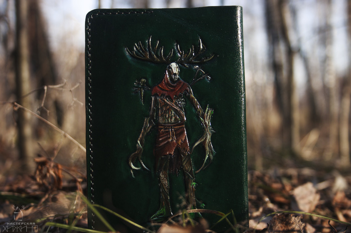 Passport cover Leshy - My, Goblin, The Witcher 3: Wild Hunt, Witcher, Spirit of the forest, Needlework without process, Krasnoyarsk, Cover, Longpost