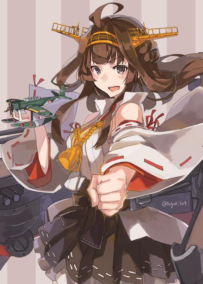 Burning Love! - Kantai collection, Anime, Anime art, Kongou, Zuiun