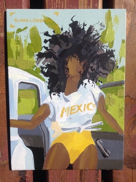 Mexico Acrylic, canvas on cardboard 13*18 - My, Mexico, Canvas, Art, Girls, Acrylic