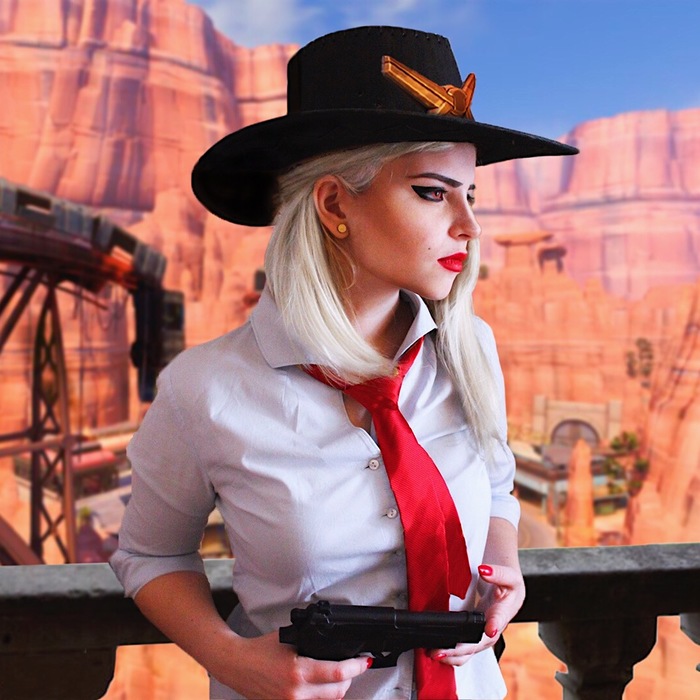 Casual Ashe cosplay ,  , Overwatch, Ashe, Blizzard