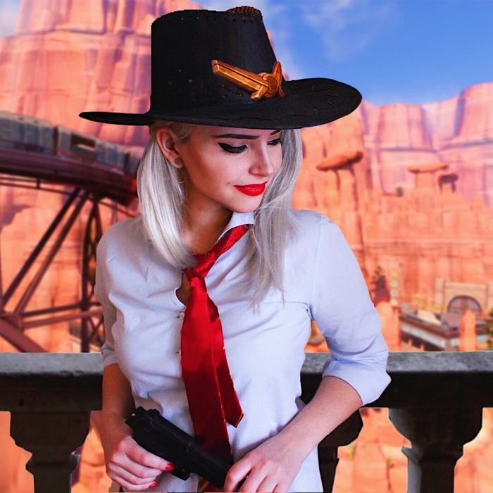 Casual Ashe cosplay ,  , Overwatch, Ashe, Blizzard