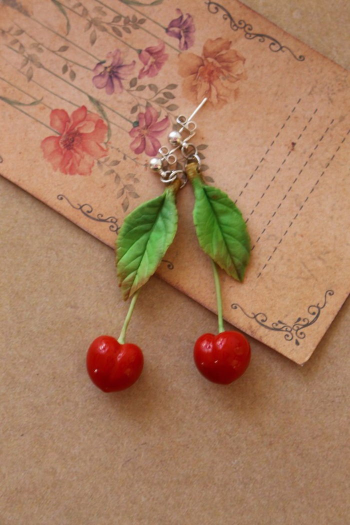 You want cherries, I have them)) - My, Cherry, Polymer clay, Spring, Berries, Longpost