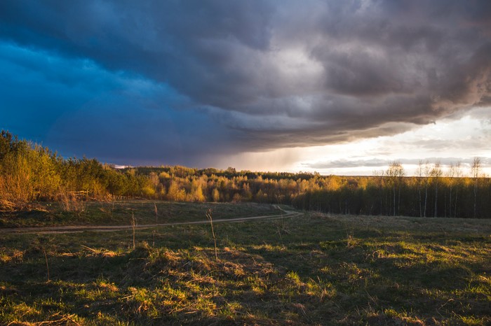 Sunset in the village - My, Canon EOS 100d, The photo, Beginning photographer, Village, Sunset, Tver region