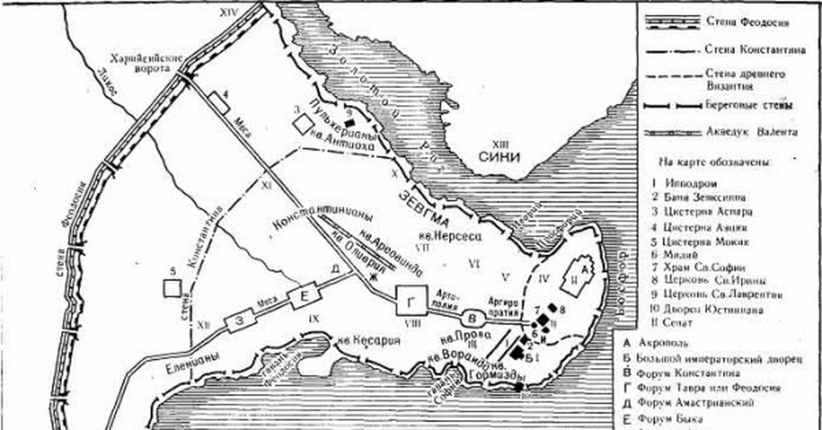Начертите в тетради план константинополя