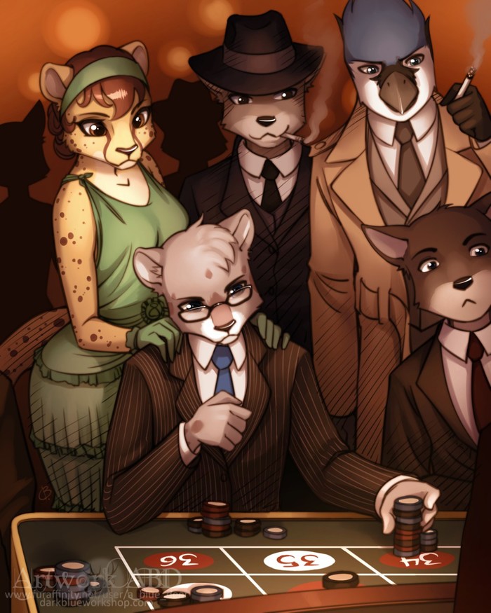 At the casino - Furry, Furry art, Art, Abluedeer