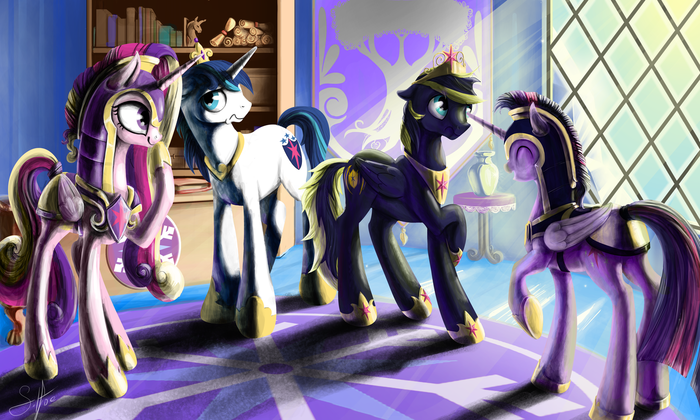  My Little Pony, Shining Armor, Princess Cadance, Twilight Sparkle, Original Character, Silfoe