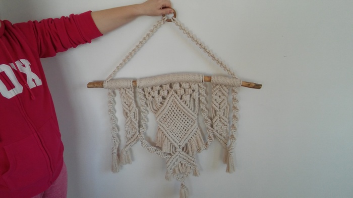 How to knit rhombuses for macrame panels. - My, Macrame, , Panel, , Tatting, Knitting, , Video, Weaving