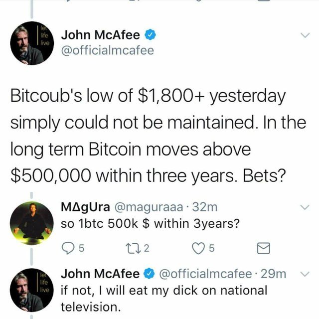 Will John McAfee eat his dick? - My, John McAfee, , Cryptocurrency, Bitcoins, Longpost