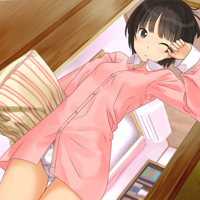 Tachibana Miya - NSFW, , Amagami, Anime art, Longpost, Breast, Nipples, Underwear, Swimsuit, Anime