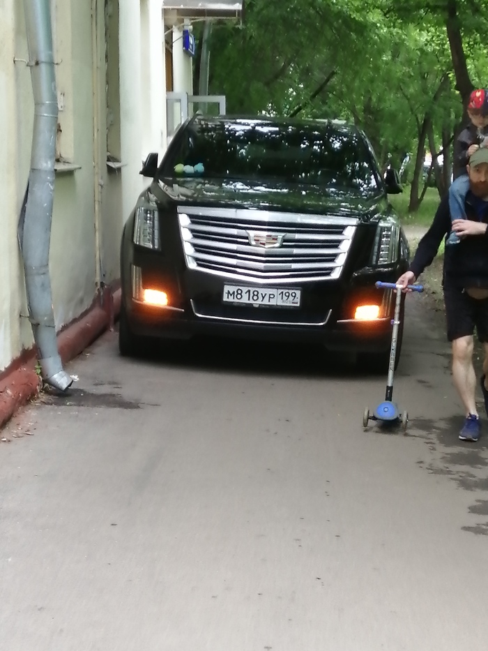 The bourgeois on the escolite stood on the pedestrian road to go to the store - My, Violation of traffic rules, Disturbance, Motorists, Неправильная парковка, Negative