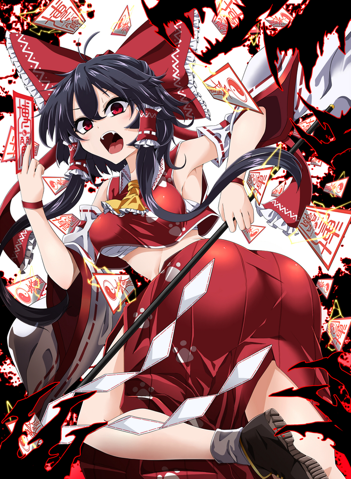 Hakurei Reimu Touhou, Hakurei Reimu, Anime Art, ,  , Rihito