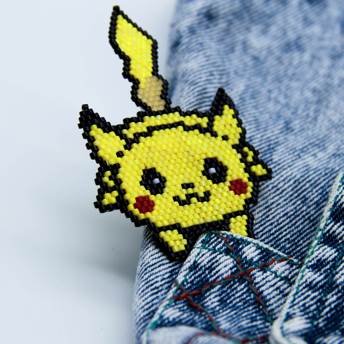 Pokemon *.* - My, Pokemon, Pikachu, Charmander, Slopok, Beads, Icon, Needlework without process, Longpost